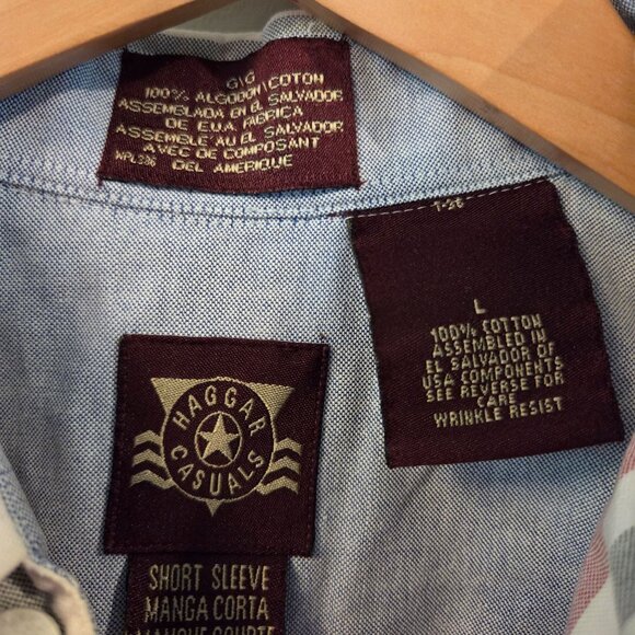 Mens Vintage Haggar Casuals Short Sleeve Button Down Shirt - Picture 3 of 9